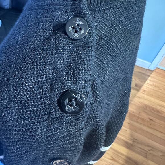 Polo Ralph Lauren Black Striped Mock Neck Sweater – Button Shoulder, Women’s - Picture 2 of 9